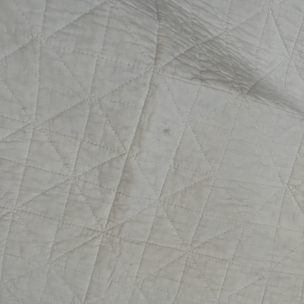 Bee & Willow Neutral White & Gray Full Queen Quilted Coverlet Cotton - Picture 7 of 11